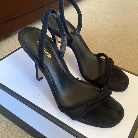 Black larroude suede heels - Picture 2 of 6